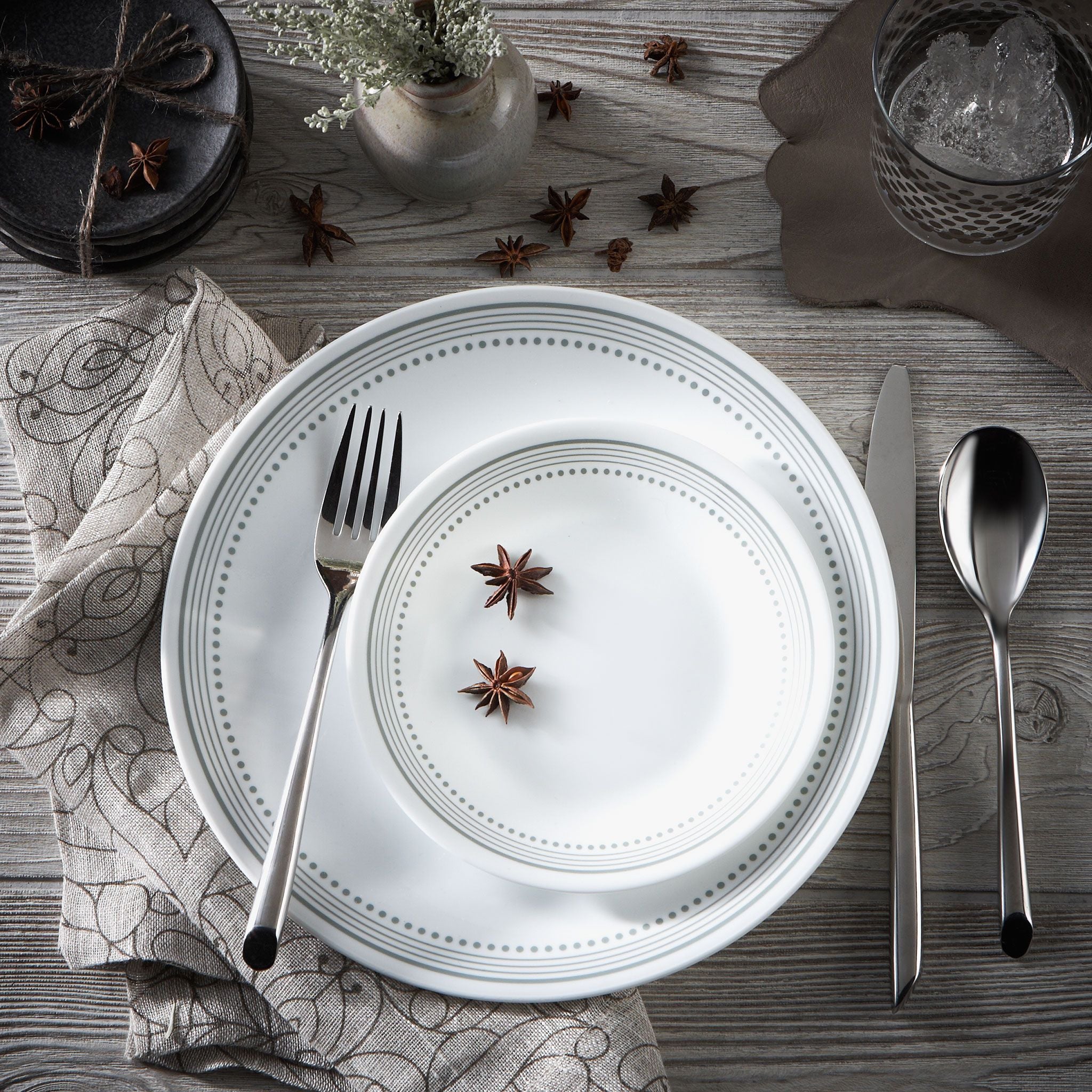 Corelle Mystic Gray 78-piece Dinnerware Set. Service for 12 - Image 3