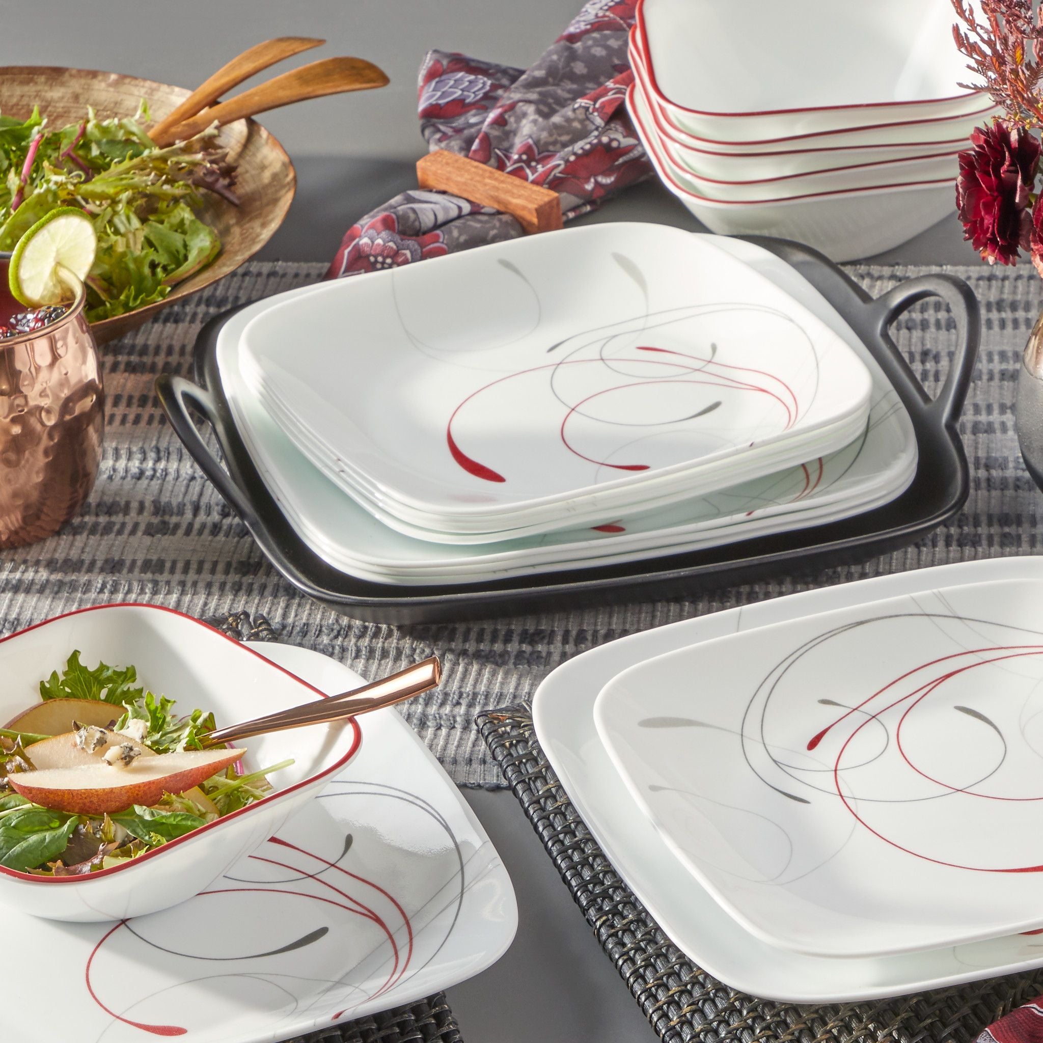 Corelle Square Splendor 18-piece Dinnerware Set. Service for 6 - Image 3