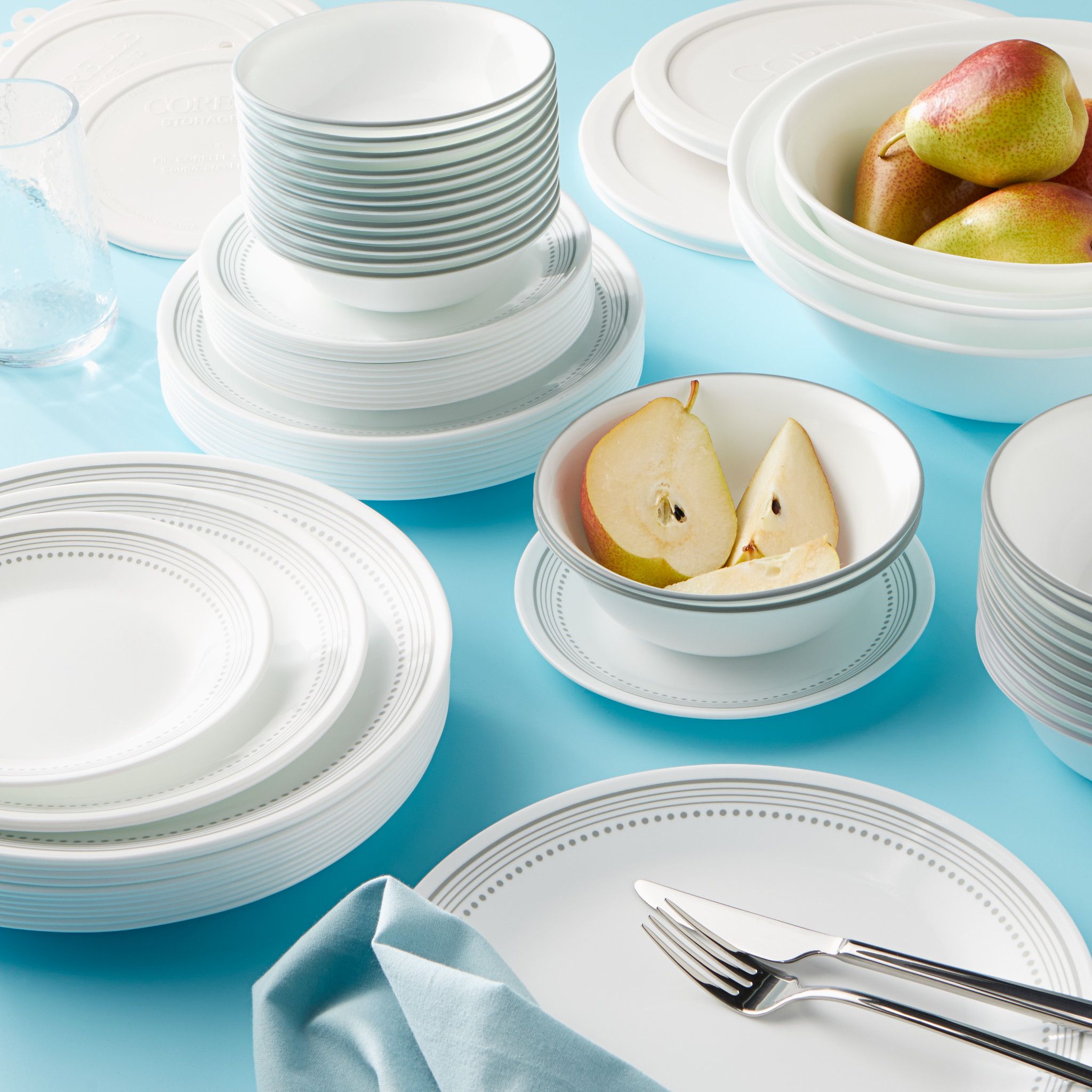 Corelle Mystic Gray 78-piece Dinnerware Set. Service for 12 - Image 2