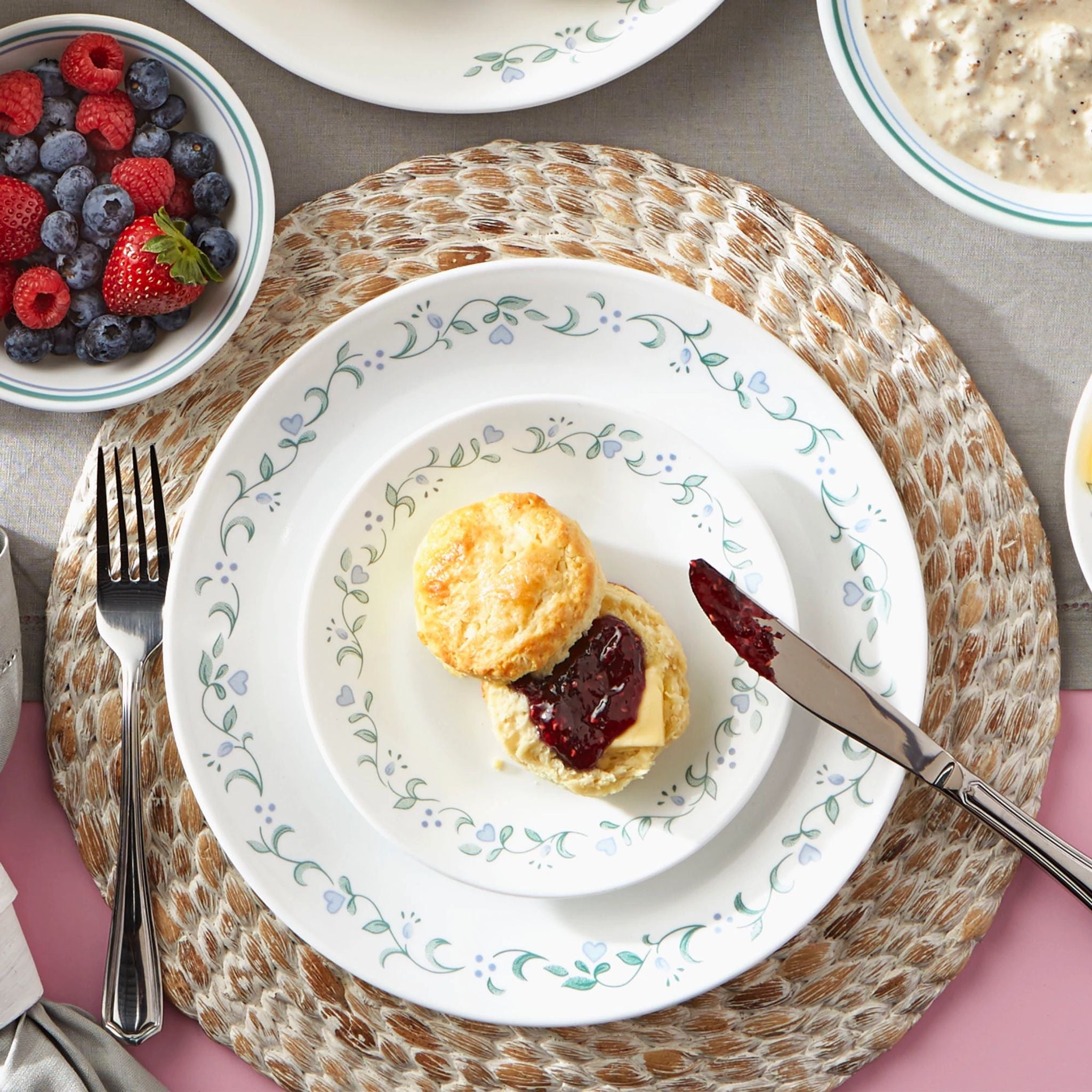 Corelle Country Cottage 12-piece Dinnerware Set. Service for 4 - Image 2
