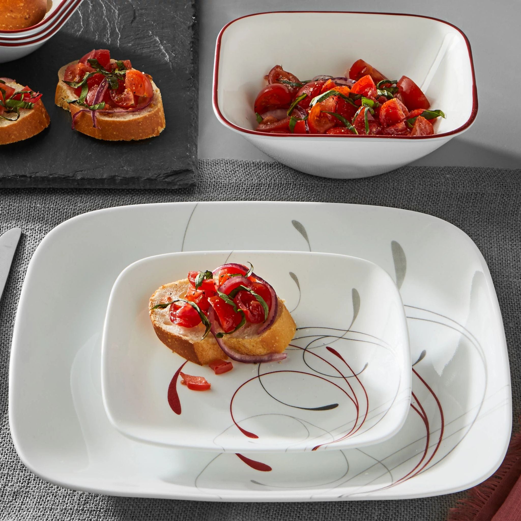 Corelle Square Splendor 12-piece Dinnerware Set. Service for 4 - Image 3