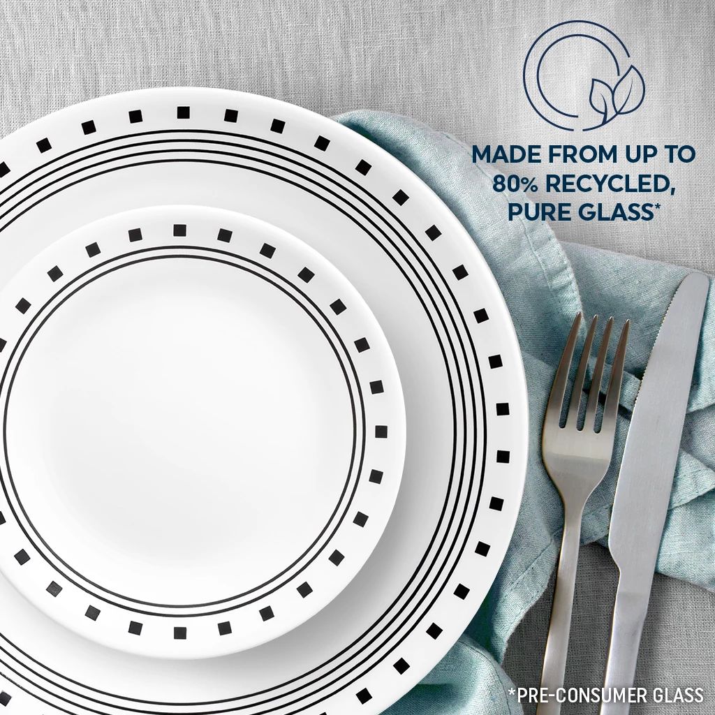 Corelle City Block 18-piece Mugless Dinnerware Set. Service for 6 - Image 3