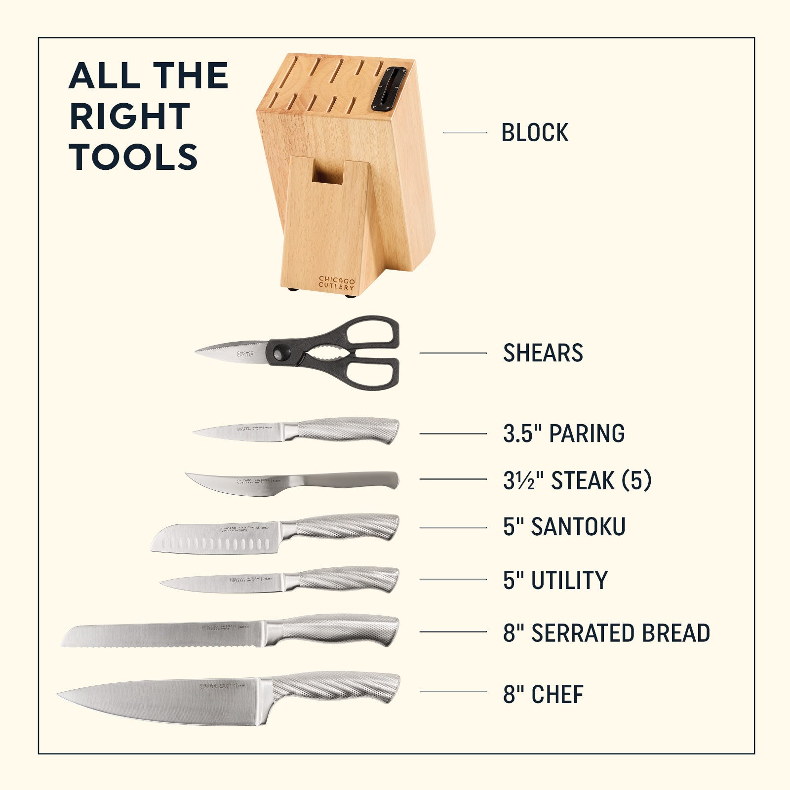 Chicago Cutlery Lasalle 12-piece Block Set - Image 5