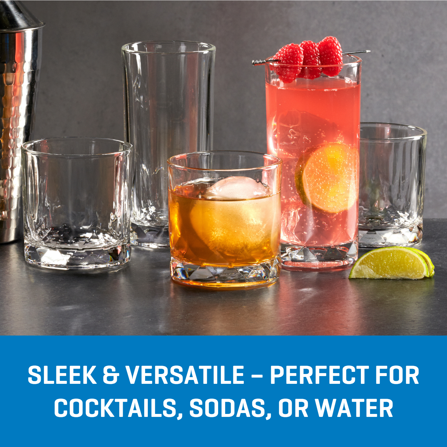 Ocean Glass Cienna Long Drink Glasses (4-Pieces). 14.5-ounce. dishwasher Safe - Image 5