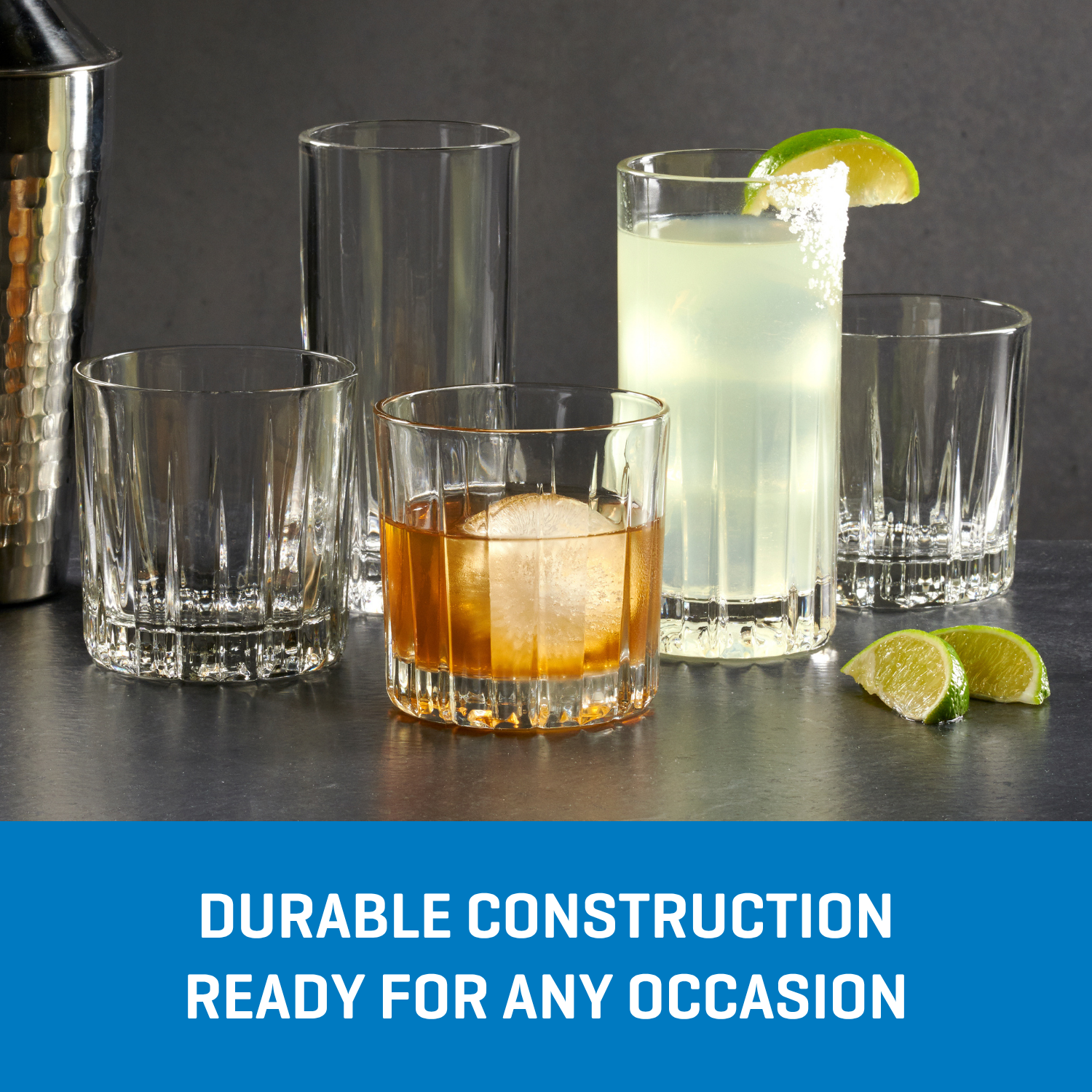 Ocean Glass Traze PRE Rocks Glasses (4-Pieces). 12-ounce. Dishwasher Safe - Image 6