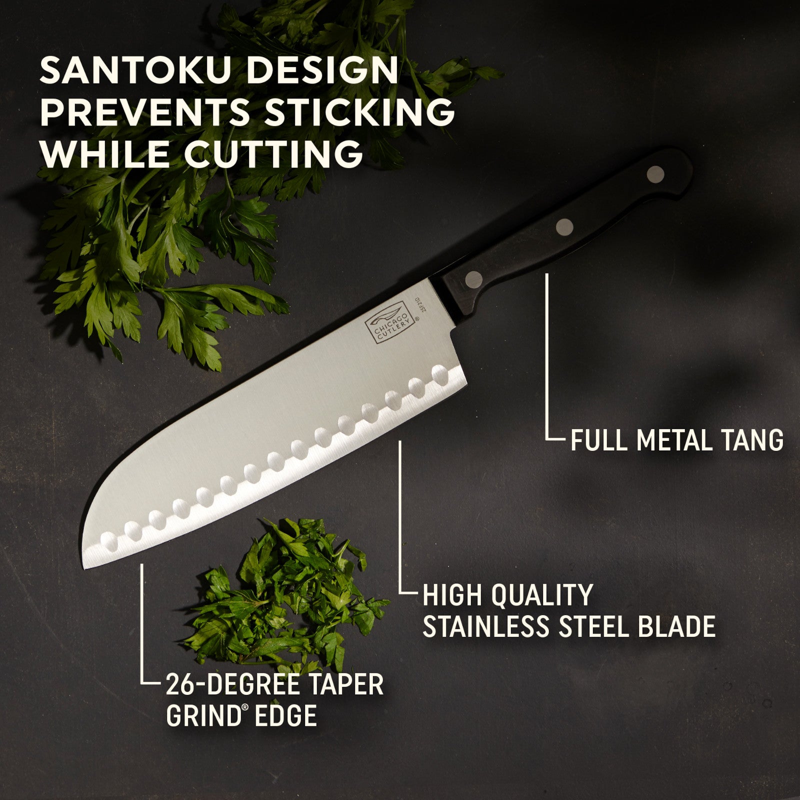 Chicago Cutlery Essentials 2-piece Santoku / Partoku Knife Set - Image 3