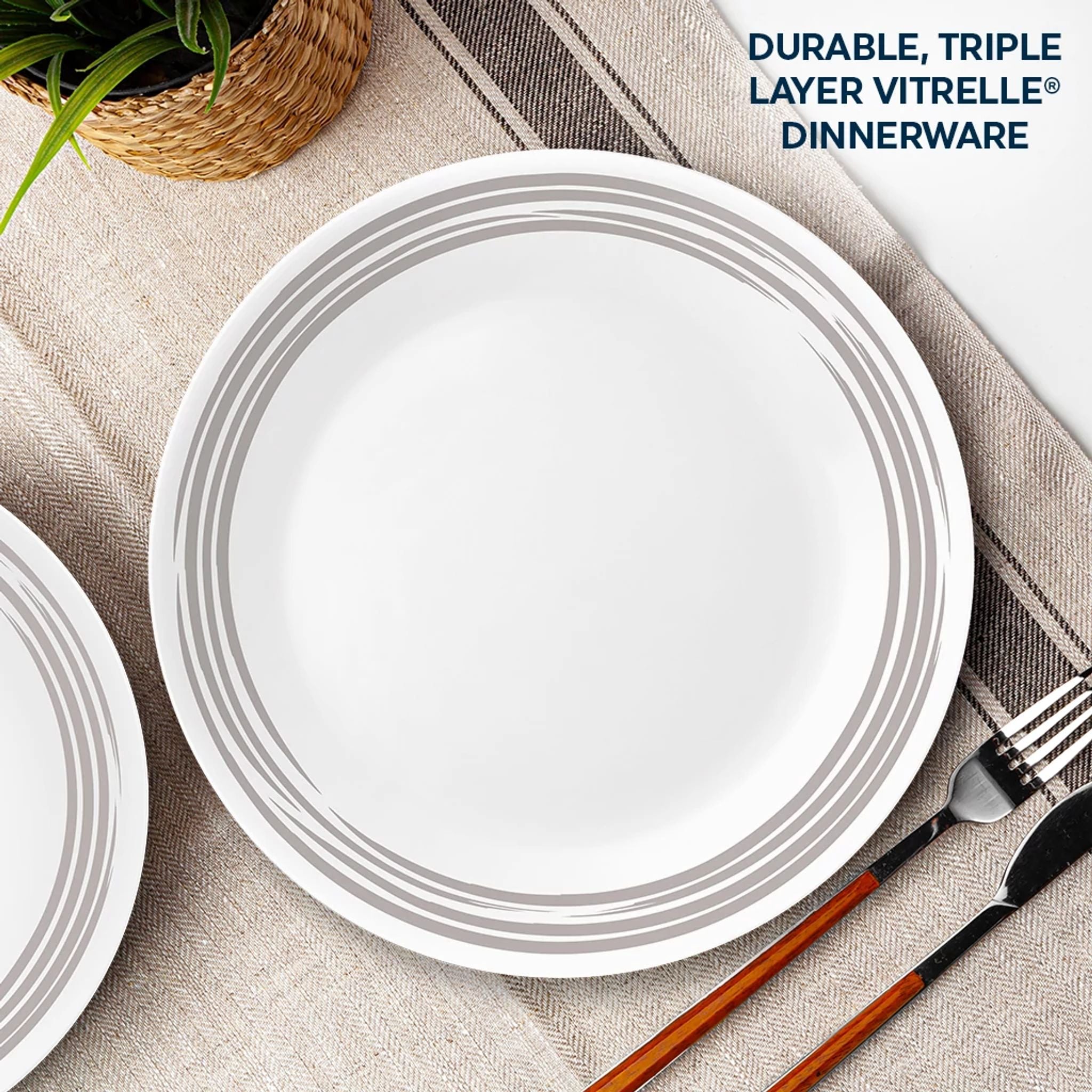 Corelle Brushed Silver 16-piece Dinnerware Set. Service for 4 - Image 4