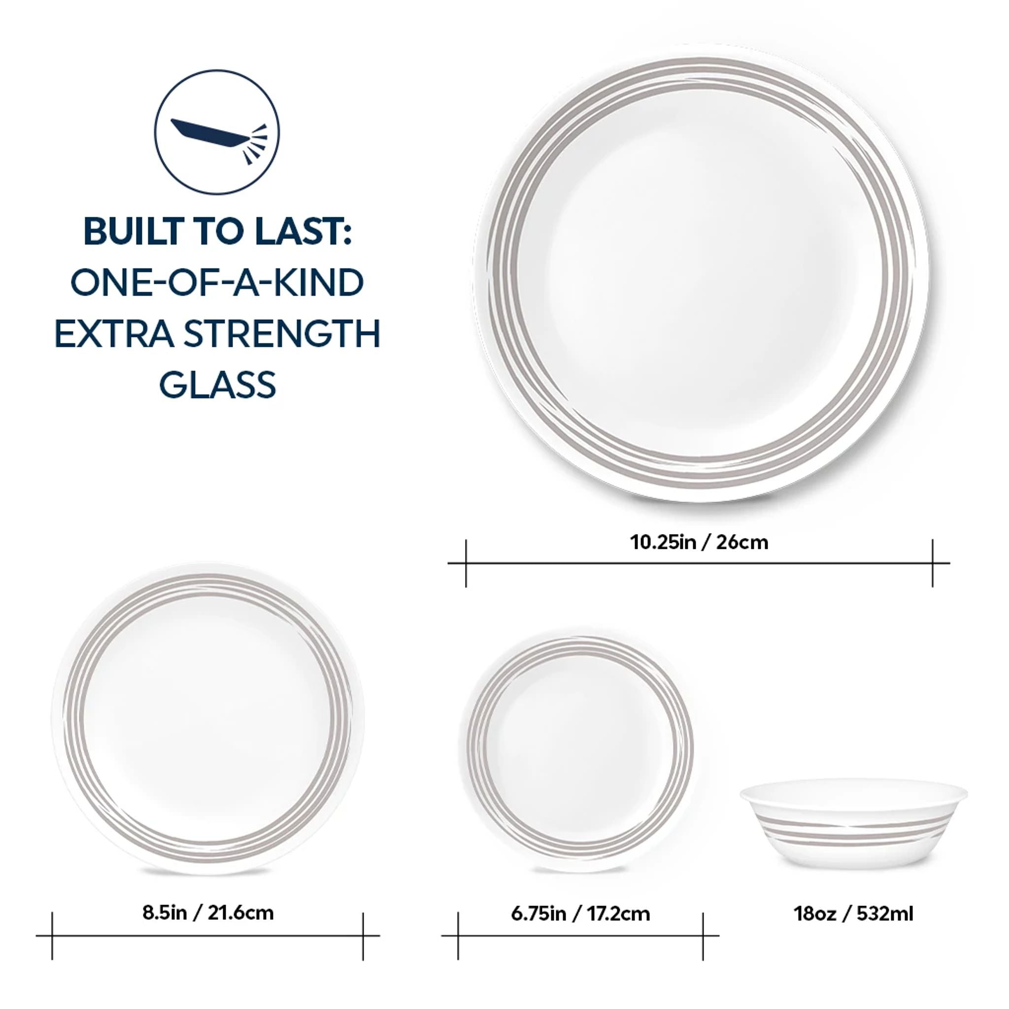 Corelle Brushed Silver 16-piece Dinnerware Set. Service for 4 - Image 6