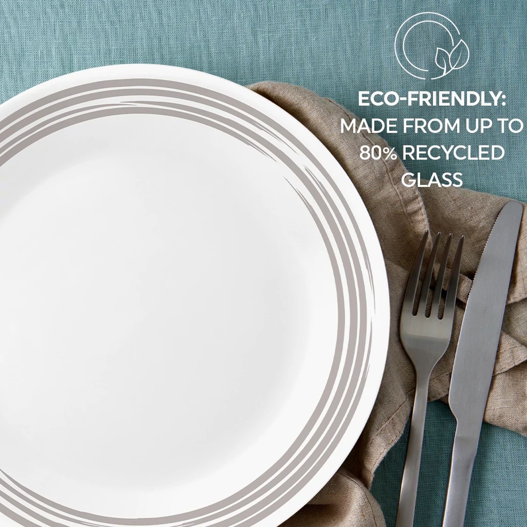 Corelle Brushed Silver 16-piece Dinnerware Set. Service for 4 - Image 8