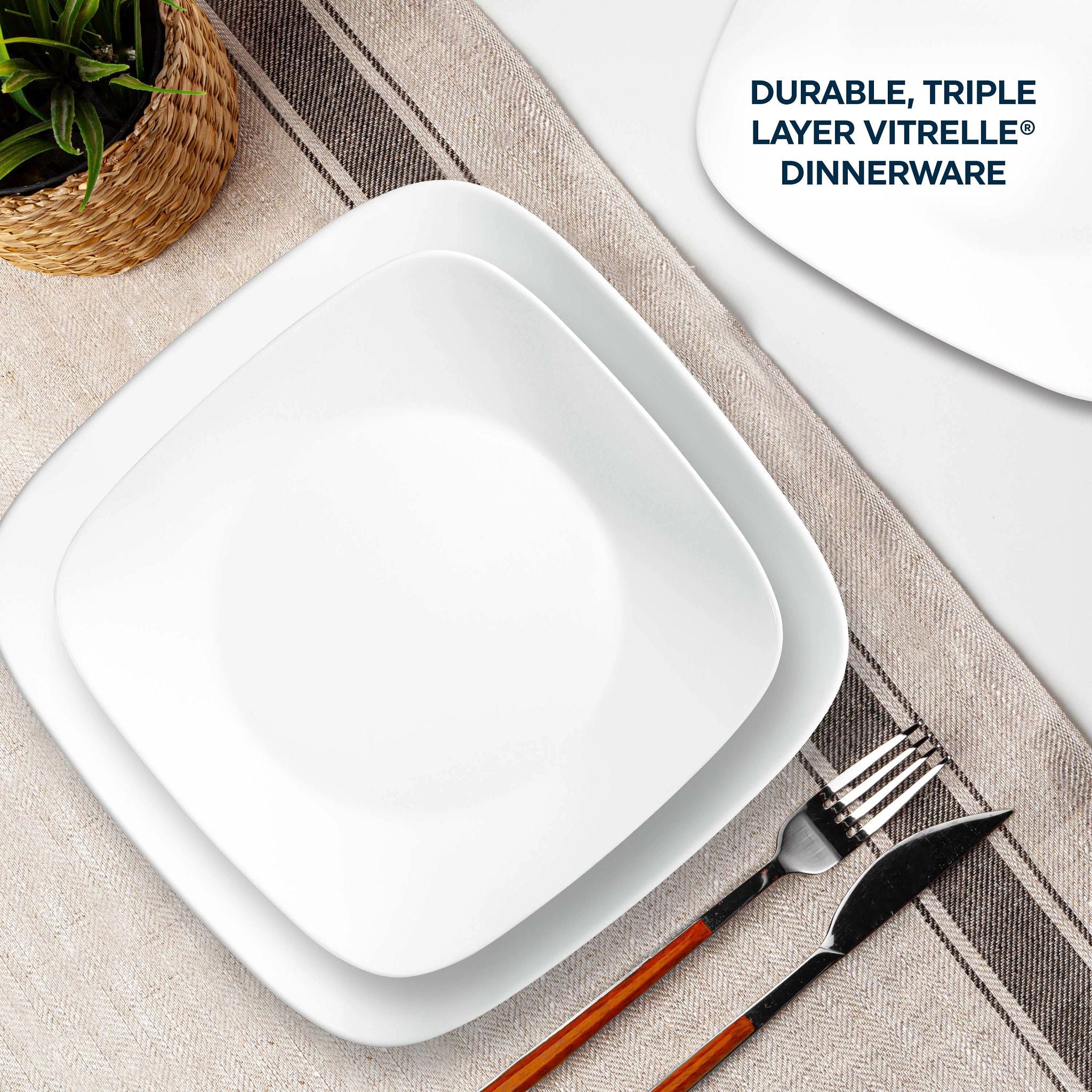 Corelle Boutique Vivid White 8-piece Dinnerware Set. Service for 4 - Image 3