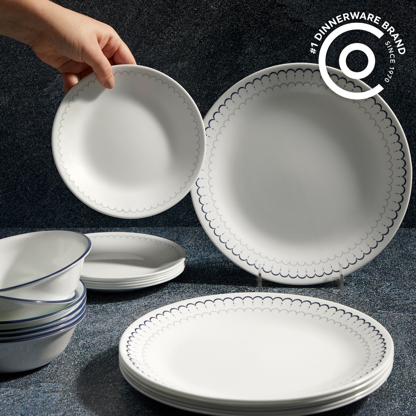 Corelle Caspian Lace 66-piece Dinnerware Set. Service for 12 - Image 2