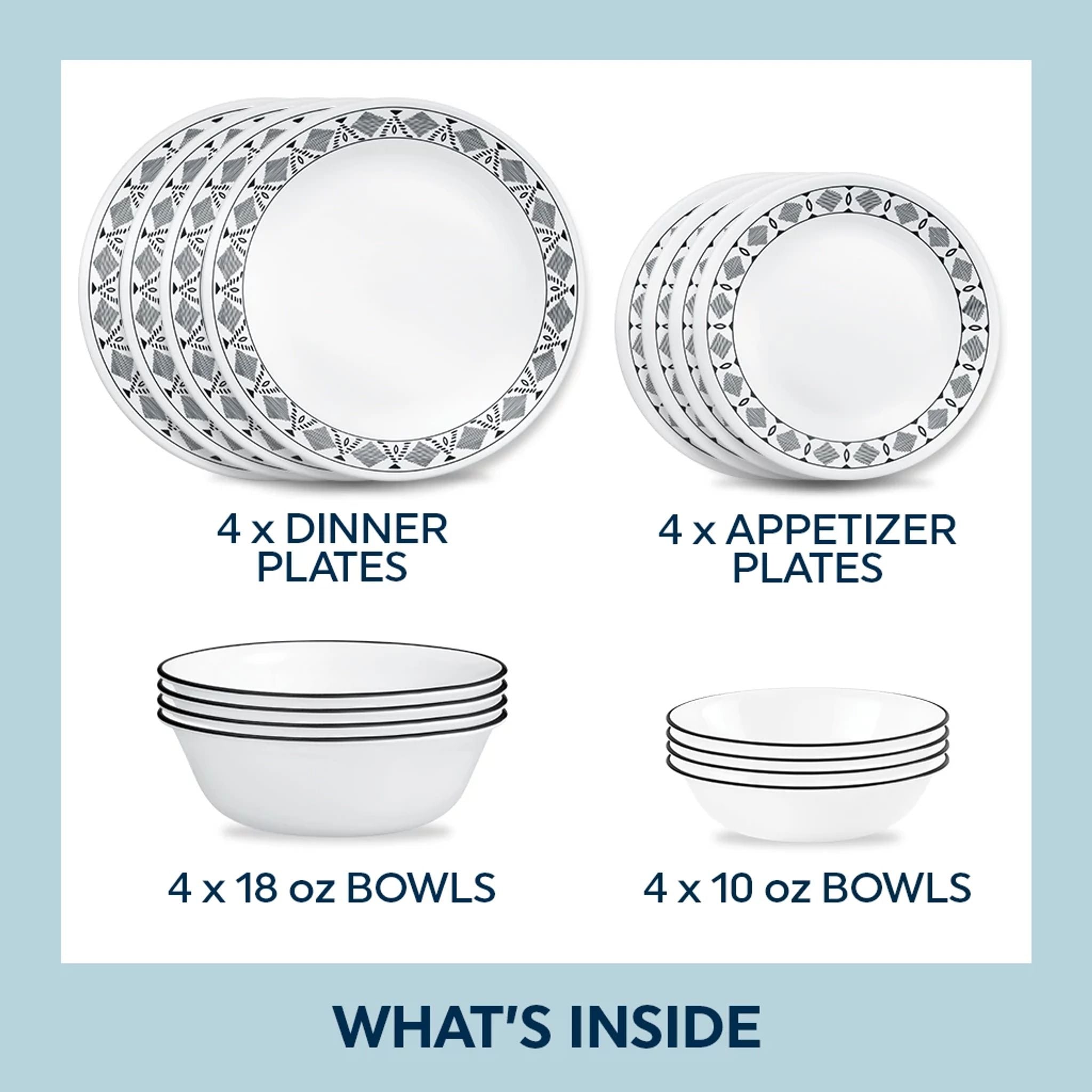 Corelle Cusco 16-piece Mugless Dinnerware Set. Service for 4 - Image 2