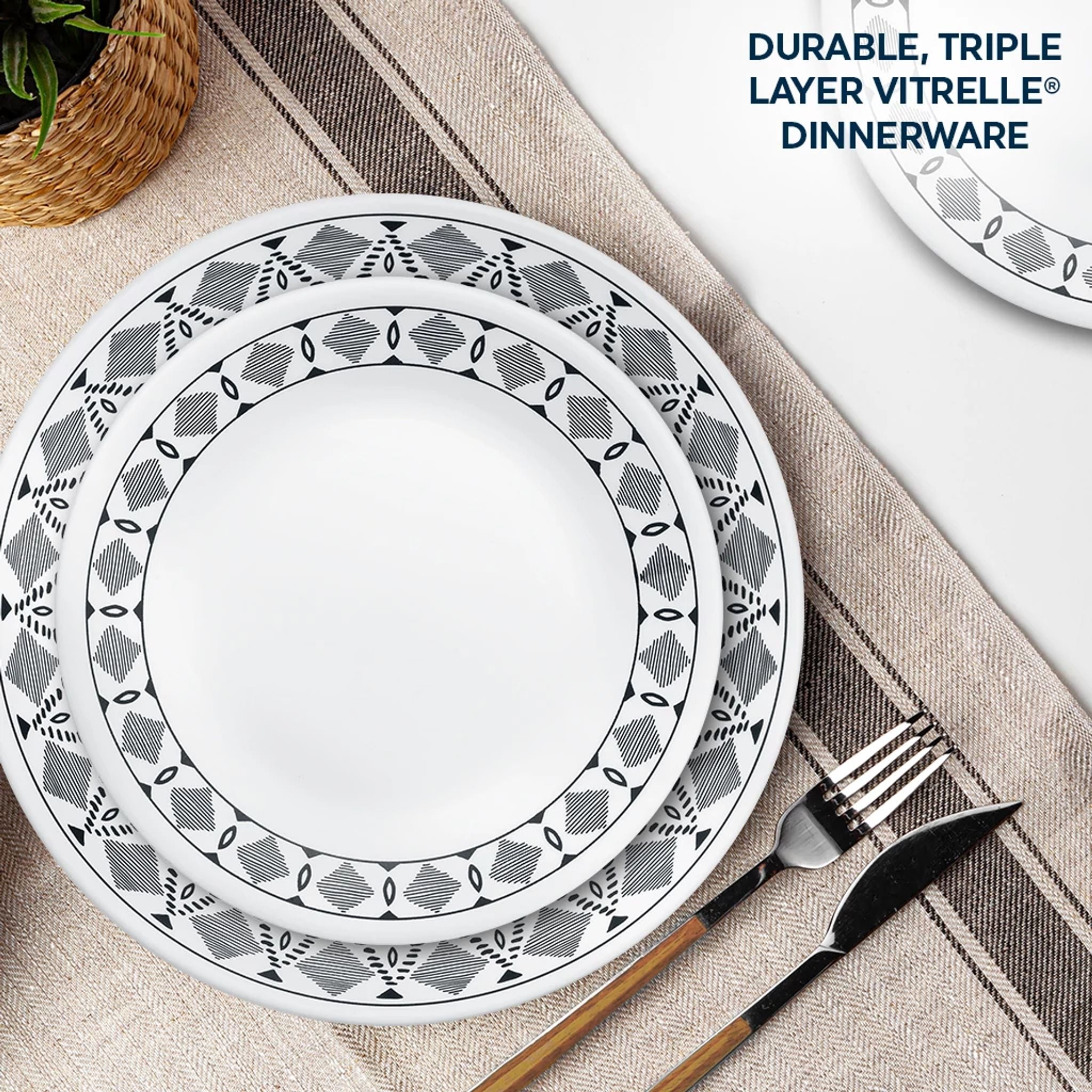 Corelle Cusco 16-piece Mugless Dinnerware Set. Service for 4 - Image 3