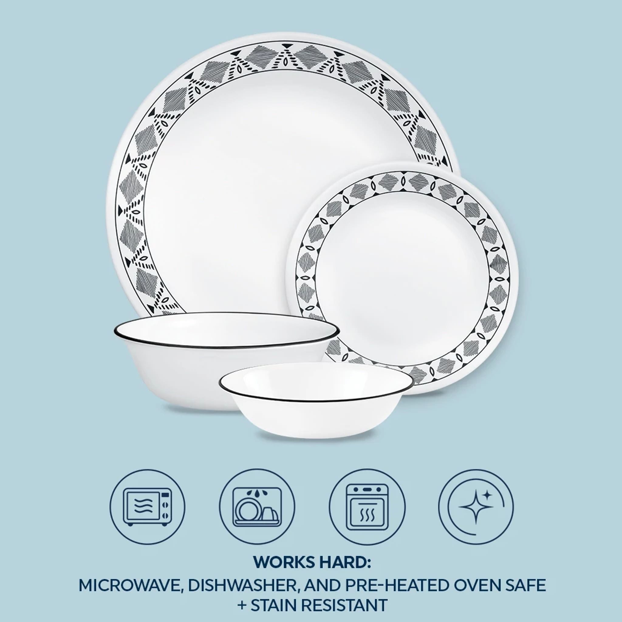 Corelle Cusco 16-piece Mugless Dinnerware Set. Service for 4 - Image 4
