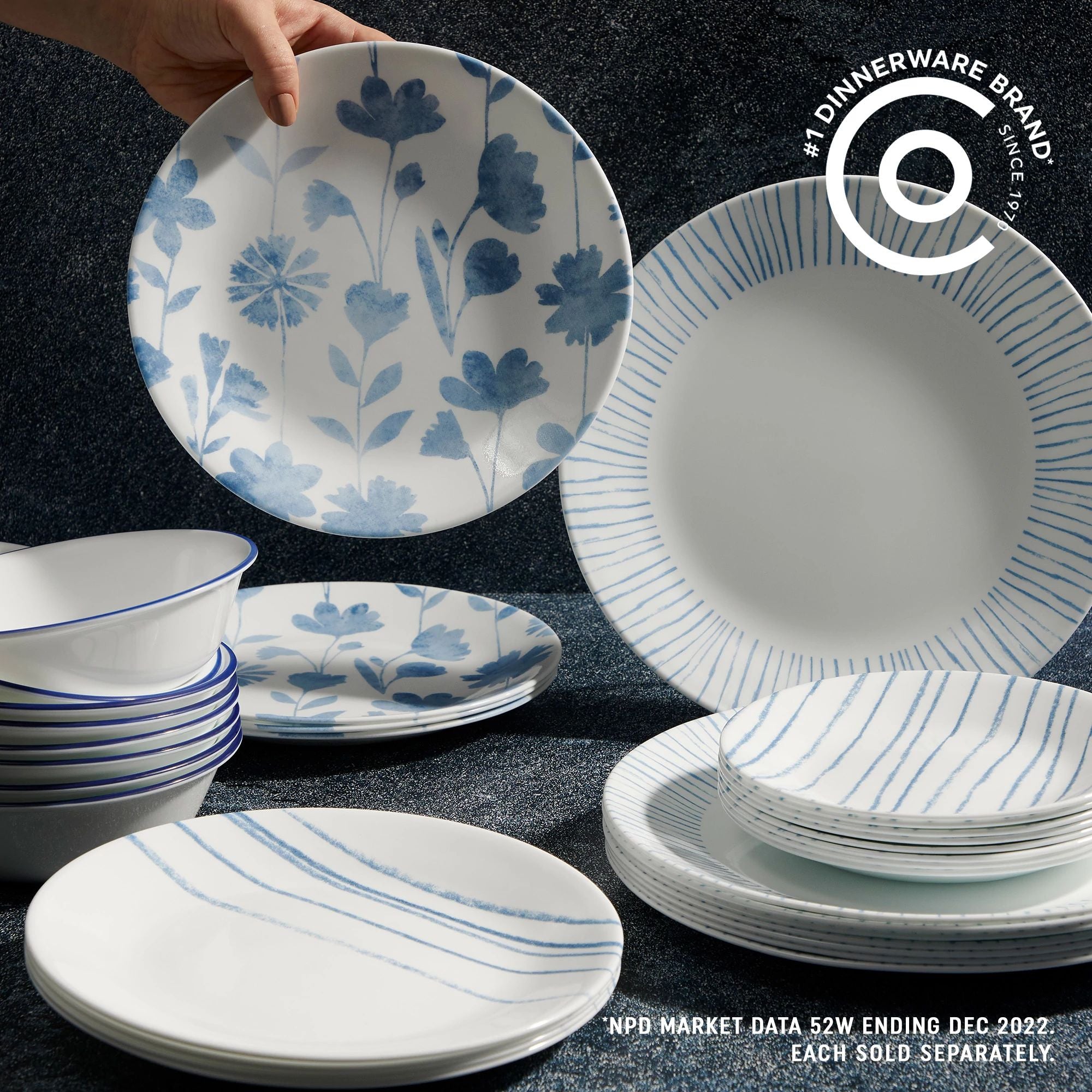 Corelle Botanical Stripes 18-ounce Cereal Bowls. 6-pack - Image 2