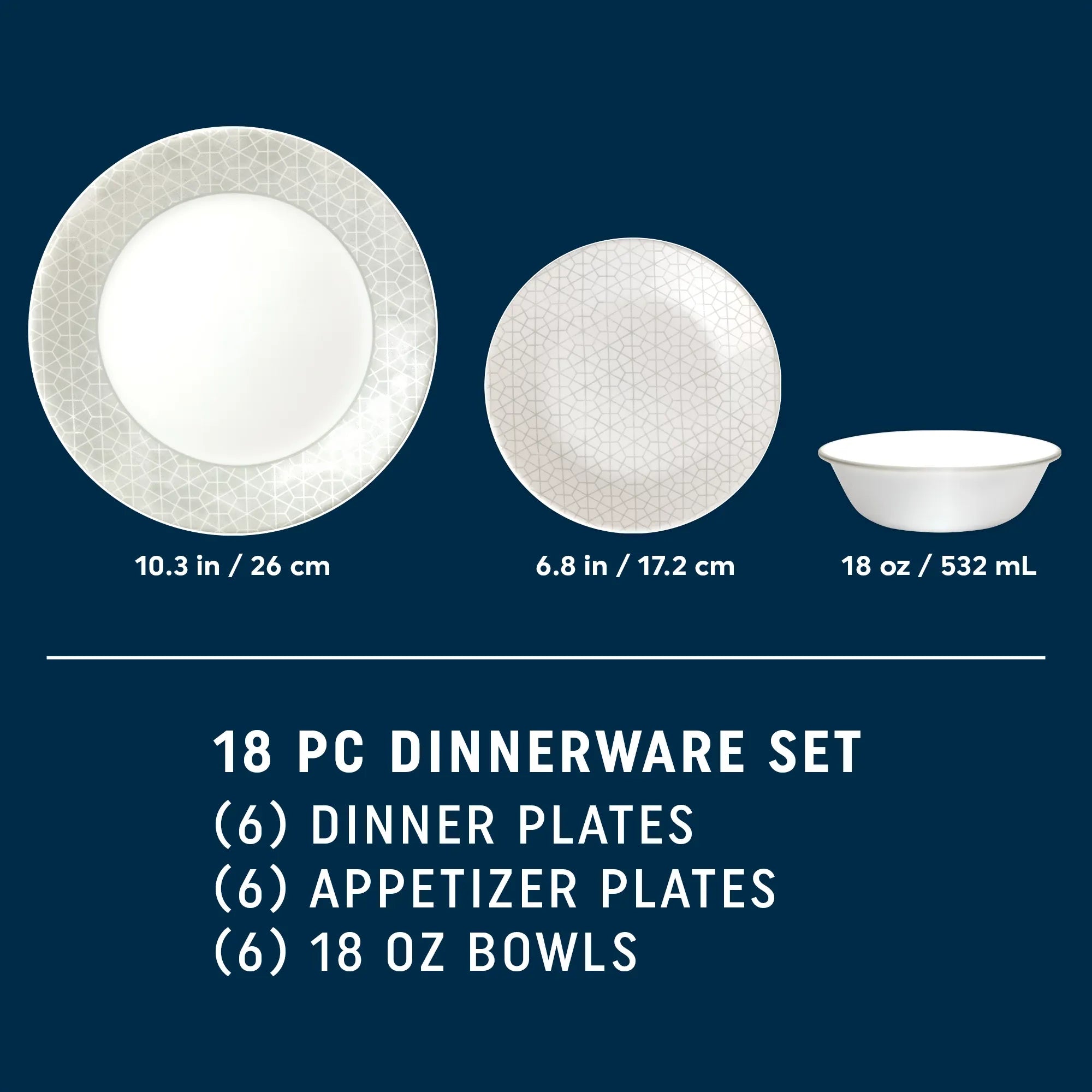 Corelle Knox 18-piece Dinnerware Set. Service for 6 - Image 2