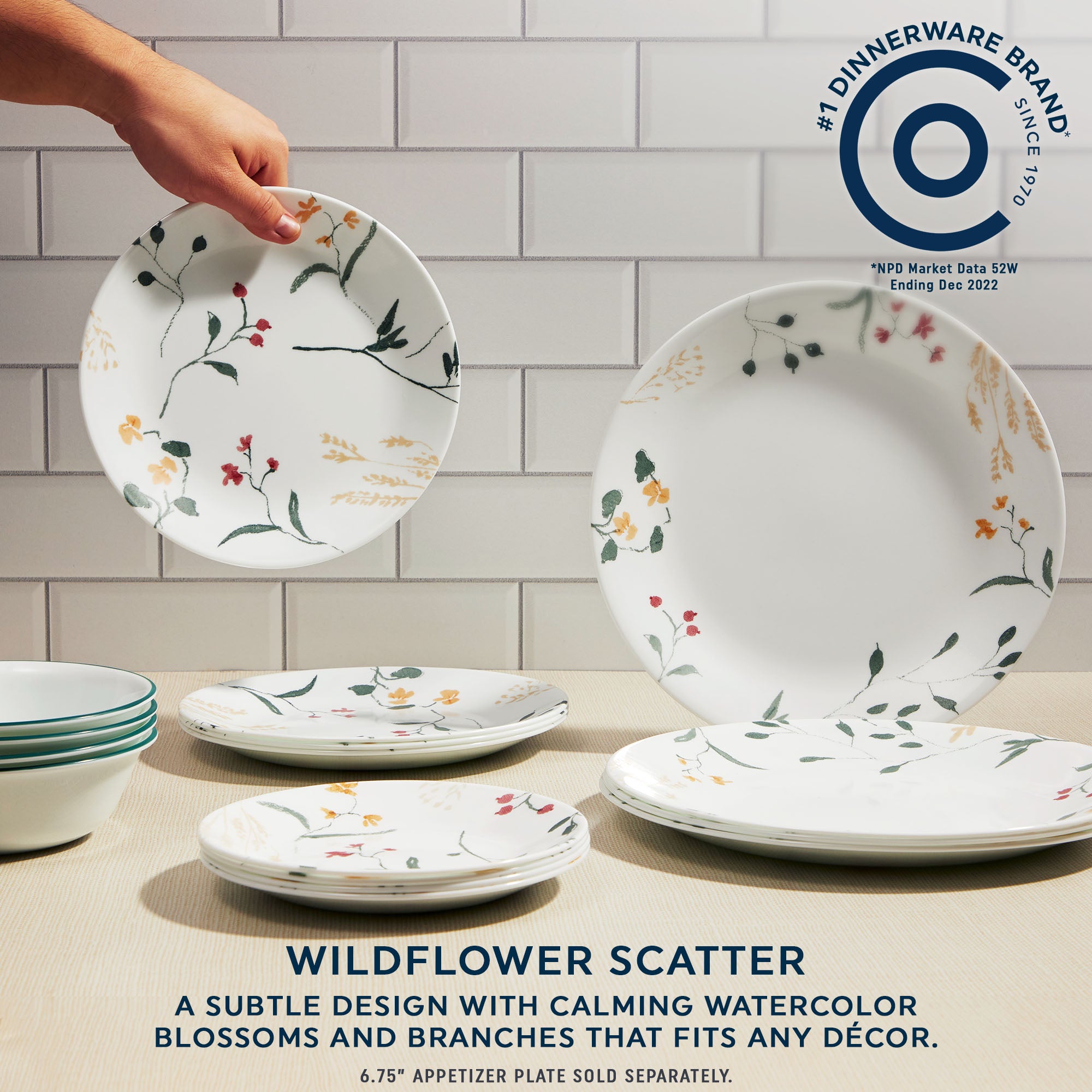 Corelle Wildflower Scatter 12-piece Dinnerware Set. Service for 4 - Image 4