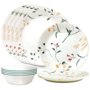 Corelle Wildflower Scatter 12-piece Dinnerware Set. Service for 4
