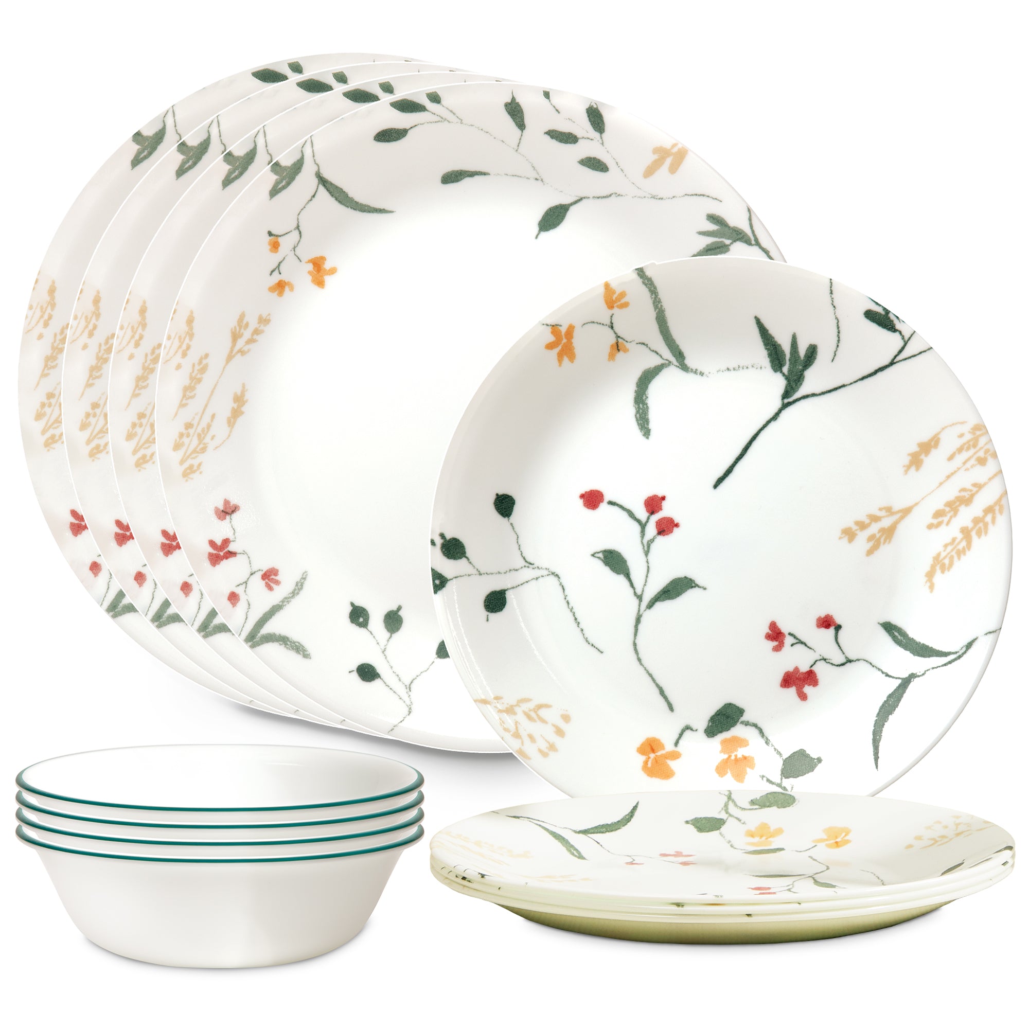Corelle Wildflower Scatter 12-piece Dinnerware Set. Service for 4