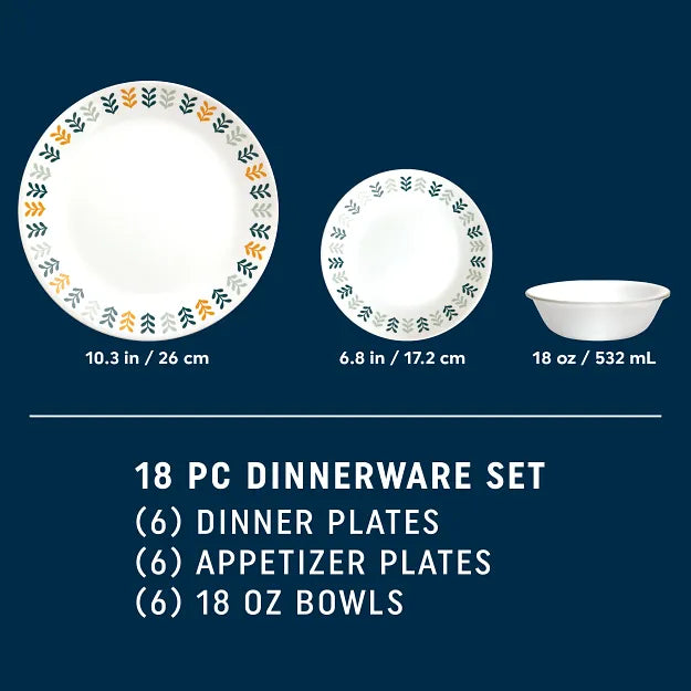 Corelle Anders 18-piece Dinnerware Set. Service for 6 - Image 2