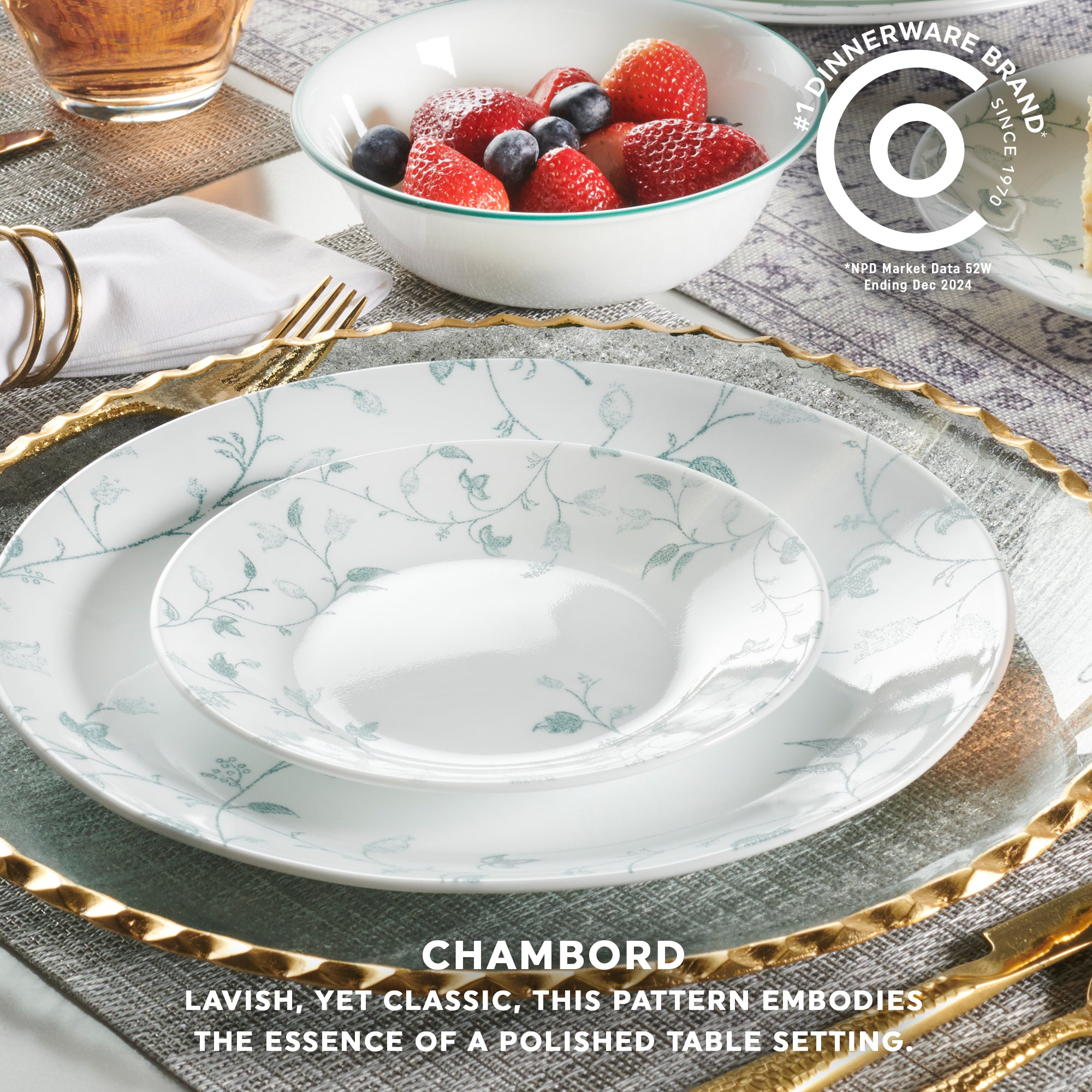 Corelle Chambord 18-piece Dinnerware Set. Service for 6 - Image 3