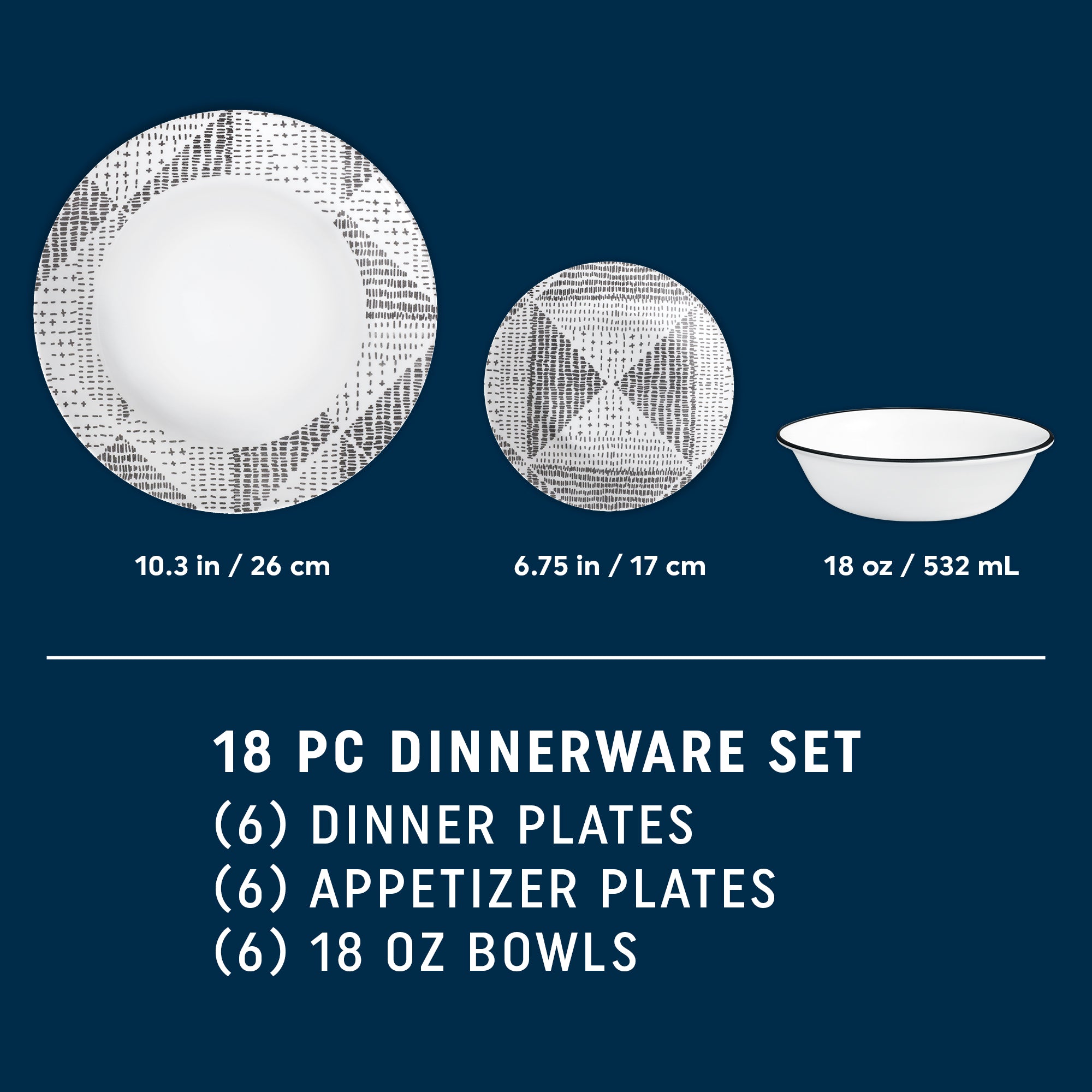 Corelle Odisha 18-piece Dinnerware Set. Service for 6 - Image 2