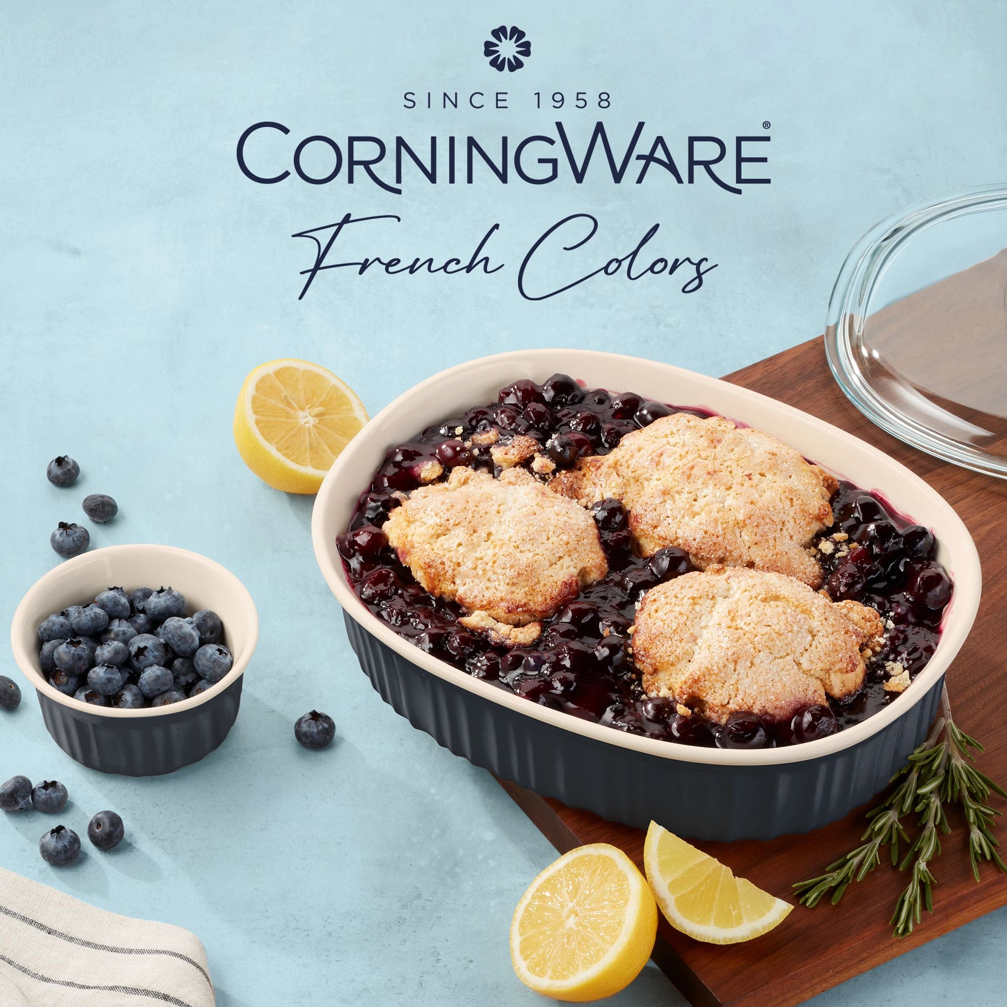 CorningWare French Colors 10-piece Oval Bakeware Set. Navy - Image 5