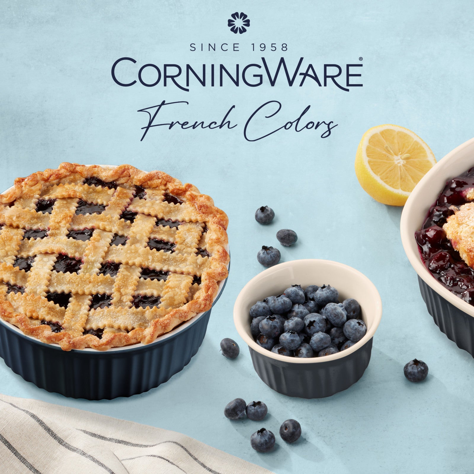 CorningWare French Colors 12-piece Oval Bakeware Set. Navy - Image 5