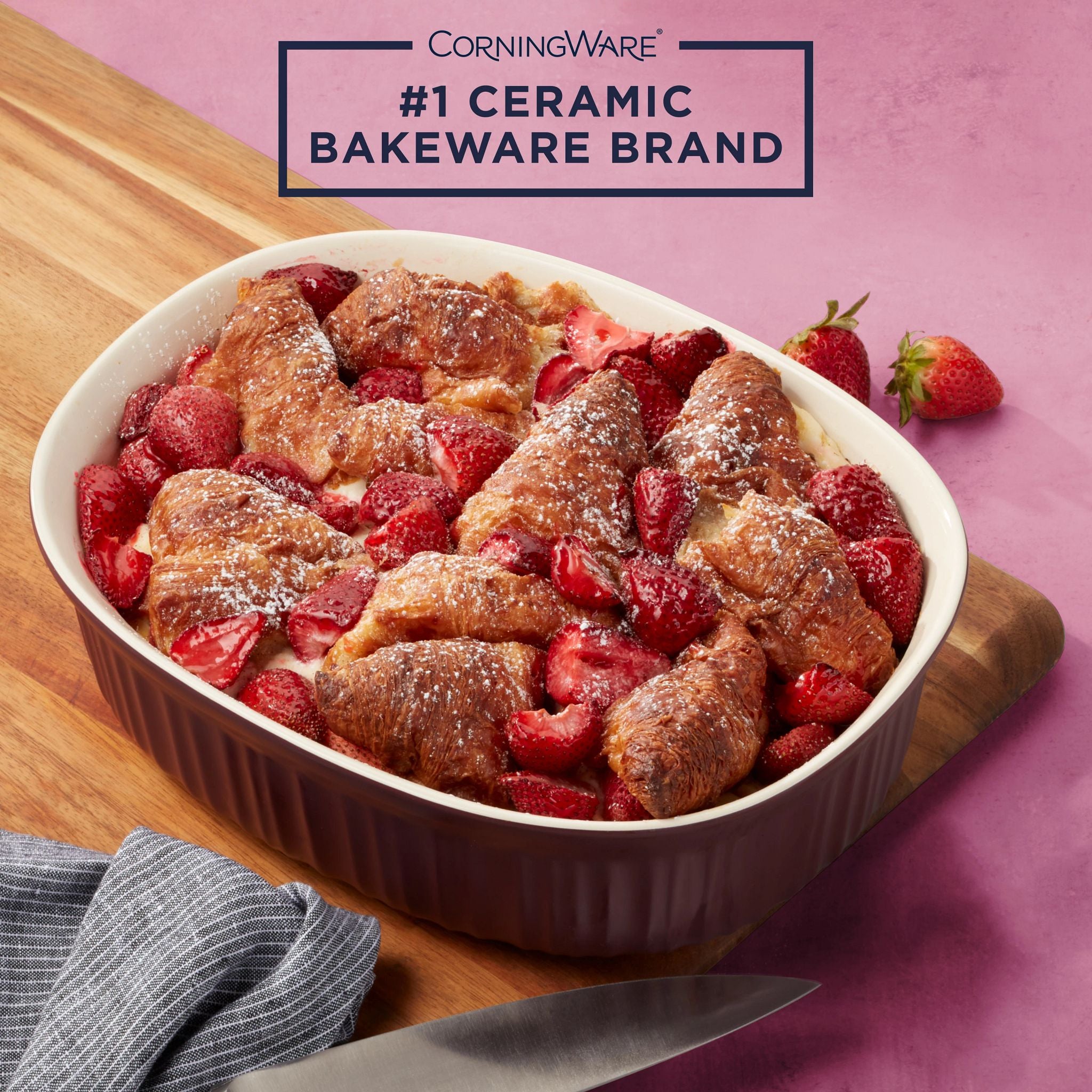 CorningWare French Colors 2.5-quart Oval Baking Dish. Cabernet - Image 2